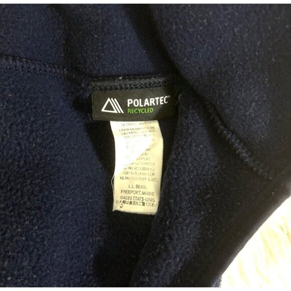 LL Bean Dark Blue Fleece Vest Jacket Mens XL Hiking USA Full Zip Pockets - Picture 7 of 8